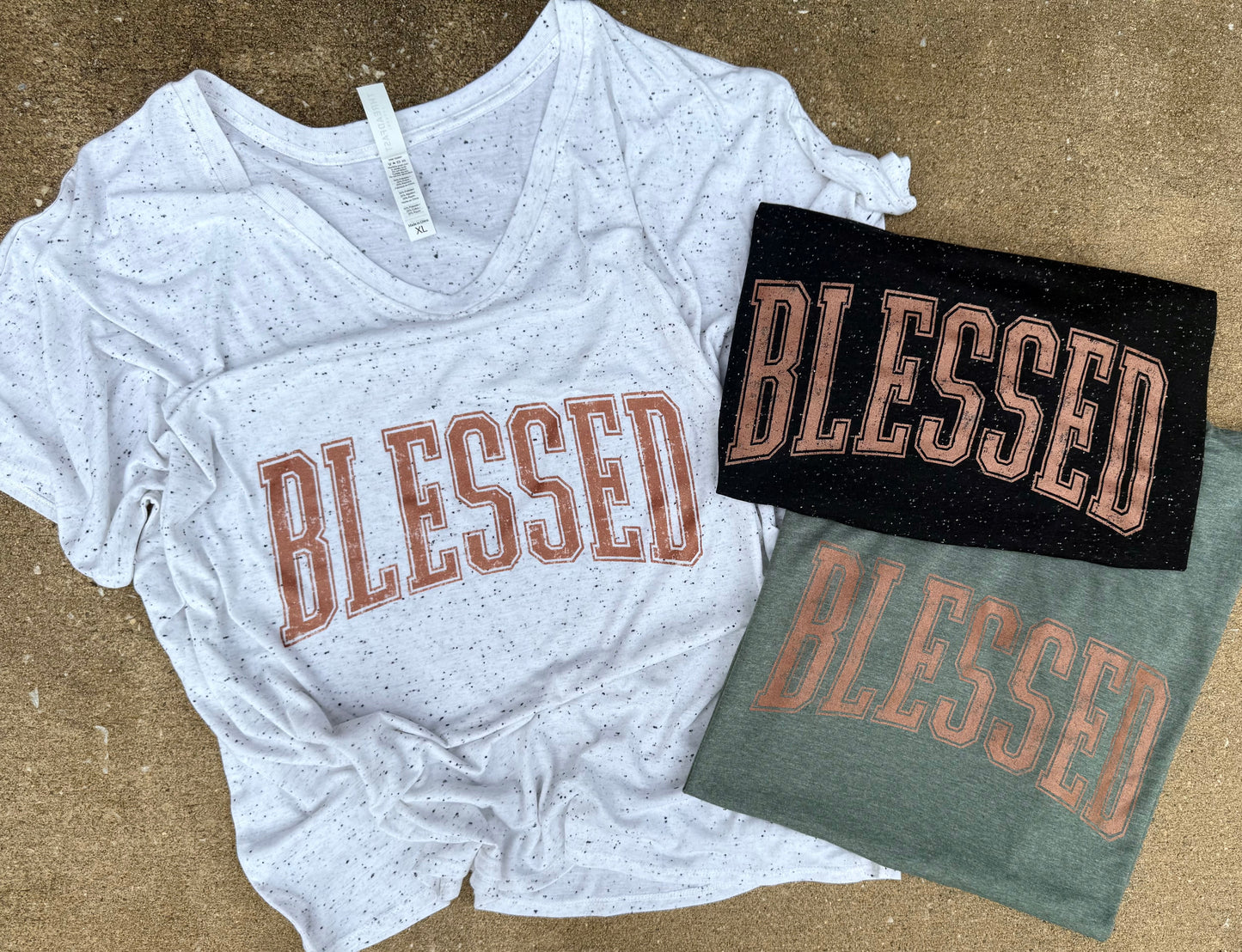 Blessed Metallic Varsity Graphic Tee - RTS