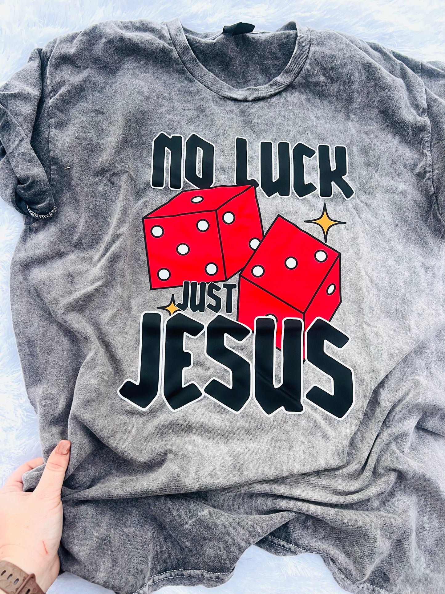 No Luck Just Jesus Graphic Tee - RTS
