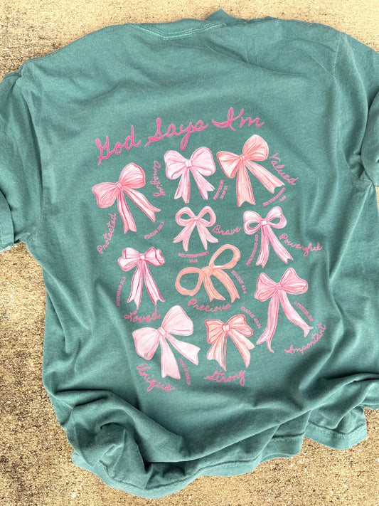 God Says I Am Front and Back tee - RTS