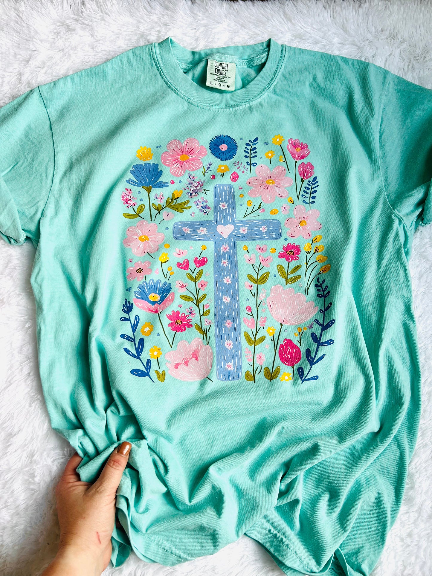 Floral Cross Graphic Tee - RTS