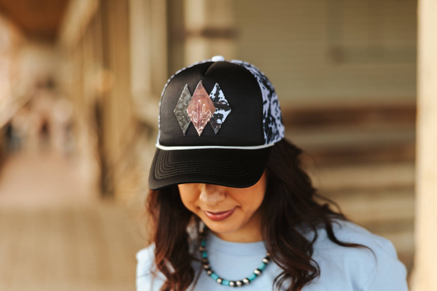 Aztec Desert Cow Patch Trucker Hat